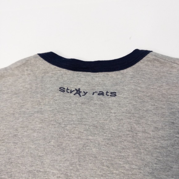 Stray Rats Zebra Ringer T-Shirt Mens Size M Streetwear Skate Grunge Gray USA - Picture 3 of 8